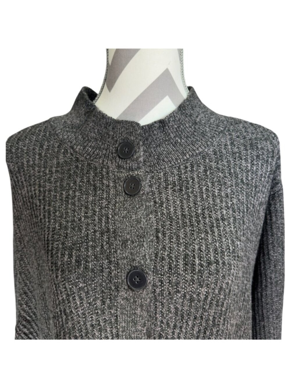 J. Jill Cardigan Knit Charcoal Button Sweater - Womens 4X - $159 Orig NWT - Picture 2 of 5